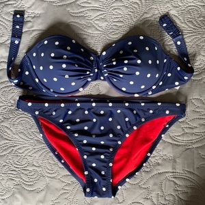 Blue & white Polka Dot Swimsuit